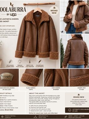 Koolaburra Kids Brown Faux-Shearling Flight Jacket